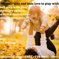Dr. Lou Jacobs is a specialist in perinatal and pediatric chiropractic. He helps moms every day get out of pain so they can care for and play with their children. When your family is depending on you, you can depend on Dr. Lou. 