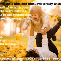 Dr. Lou Jacobs is a specialist in perinatal and pediatric chiropractic. He helps moms every day get out of pain so they can care for and play with their children. When your family is depending on you, you can depend on Dr. Lou.