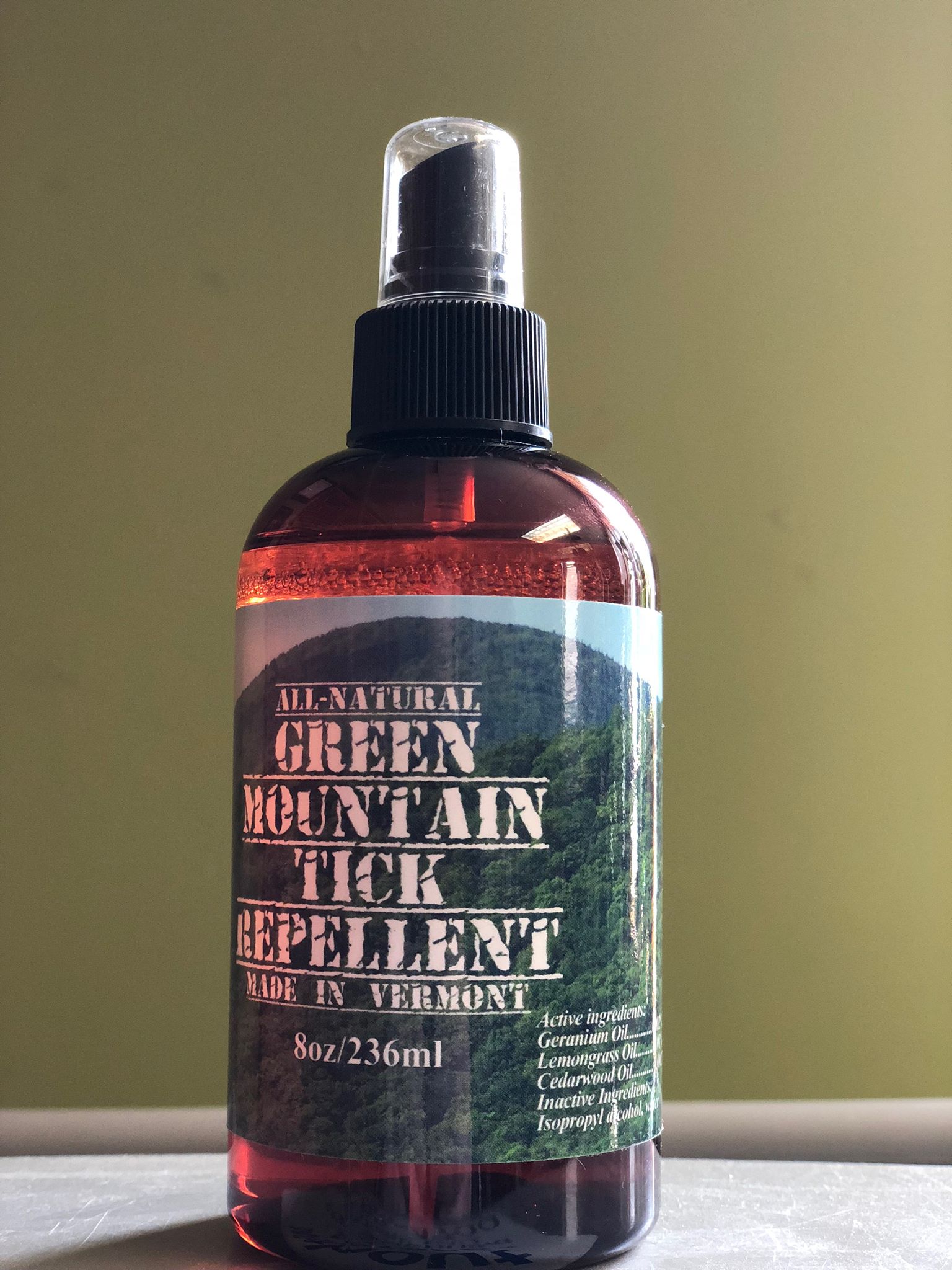 Green Mountain Tick Spray is a natural repellent. When applied regularly it seems to be quite