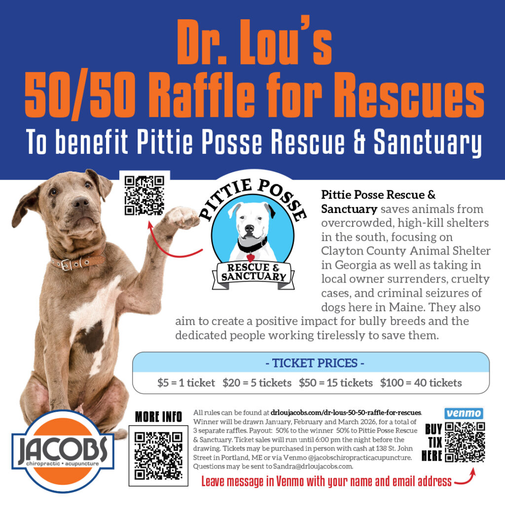 Use the QR codes for Dr. Lou's 50/50 Raffle For Rescues!